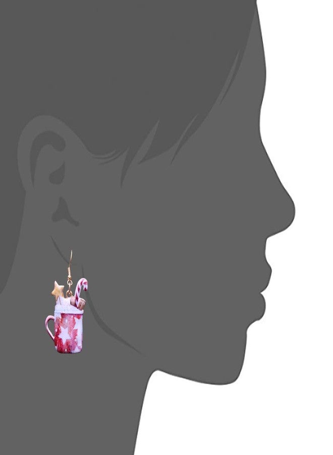 Wonderent Sweet Christmas Hot Coco with Candies Happy Holidays Earrings No. 1068 - Image 2