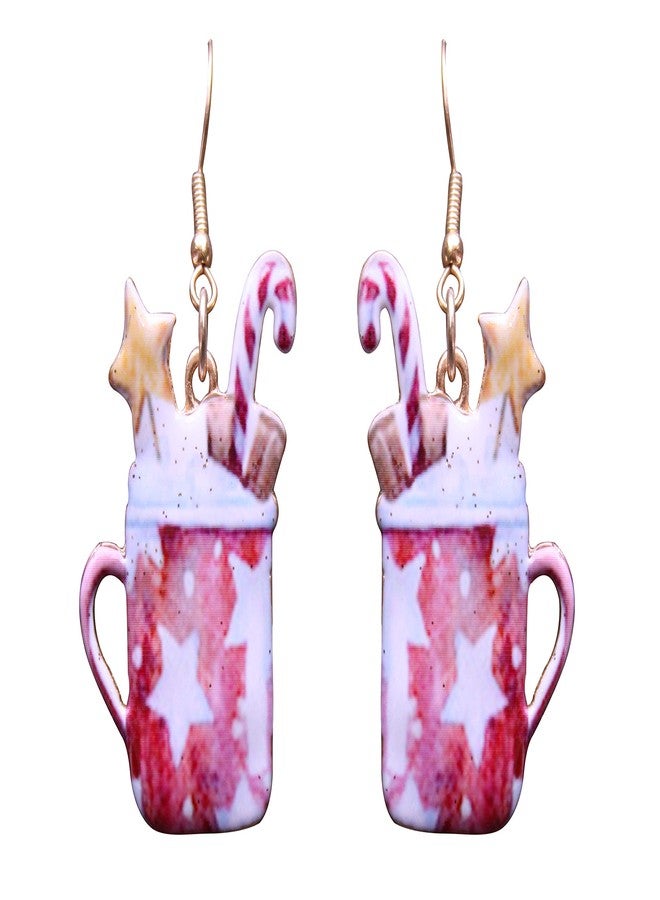 Wonderent Sweet Christmas Hot Coco with Candies Happy Holidays Earrings No. 1068 - Image 1