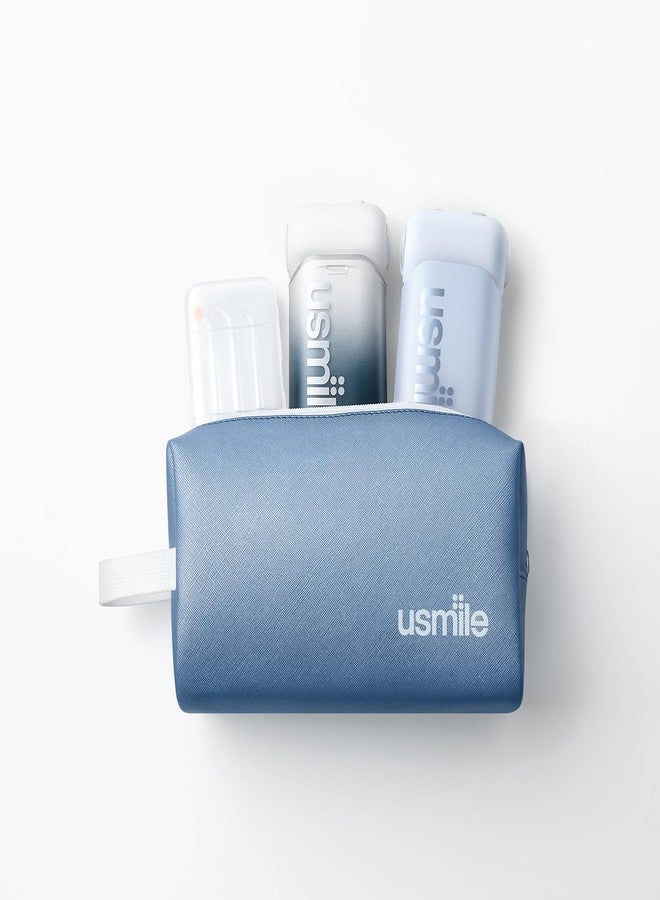 usmile Travel Case for Electric Toothbrush & Water Flosser – Water-Resistant PU Leather Hanging Toiletry Bag, Fits C10, C30, P10S, Y10PRO, Y20PRO, Ideal for Travel, Gym & School(Blue) - Image 3