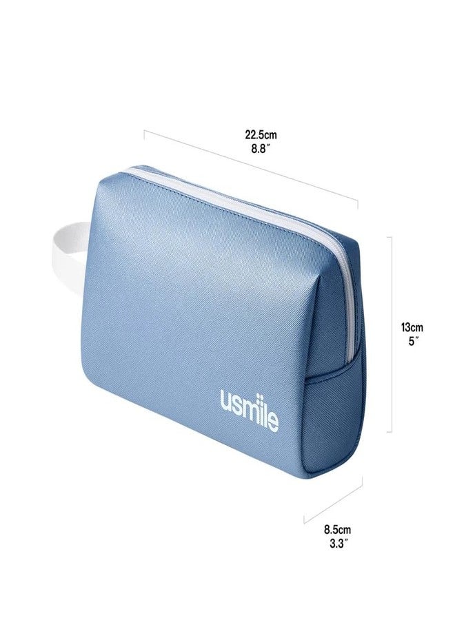 usmile Travel Case for Electric Toothbrush & Water Flosser – Water-Resistant PU Leather Hanging Toiletry Bag, Fits C10, C30, P10S, Y10PRO, Y20PRO, Ideal for Travel, Gym & School(Blue) - Image 2
