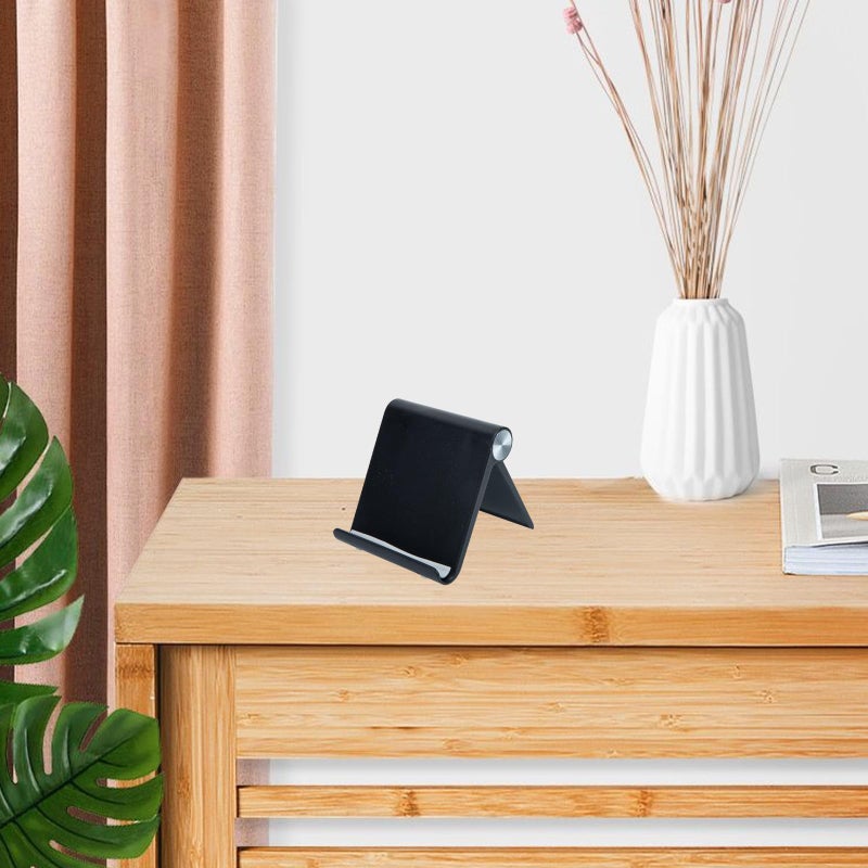Foldable Desktop Phone Holder Tablet Stand Adjustable Angle Portable Black - Image 5