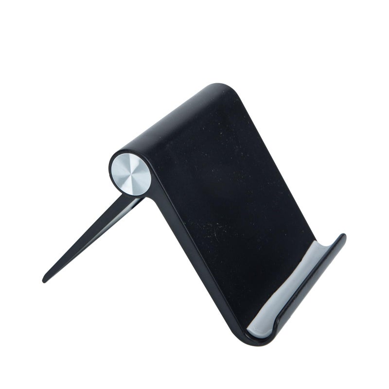 Foldable Desktop Phone Holder Tablet Stand Adjustable Angle Portable Black - Image 2