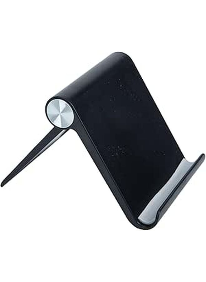 Foldable Desktop Phone Holder Tablet Stand Adjustable Angle Portable Black - Image 1