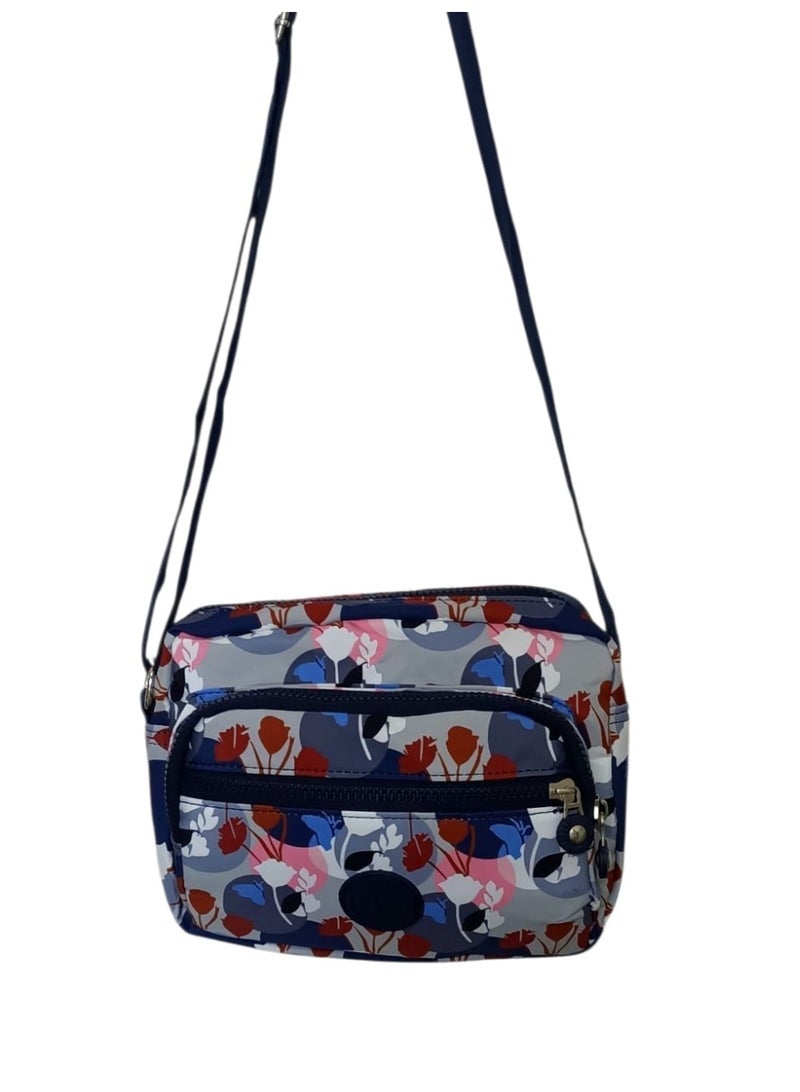 Women’s Crossbody Bag – Printed Design with 3 Zippers - Image 2