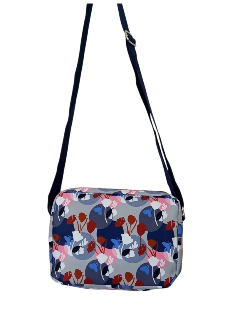 Women’s Crossbody Bag – Printed Design with 3 Zippers - Image 3