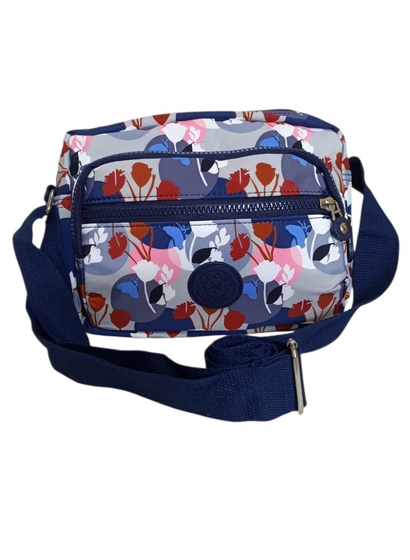 Women’s Crossbody Bag – Printed Design with 3 Zippers - Image 4