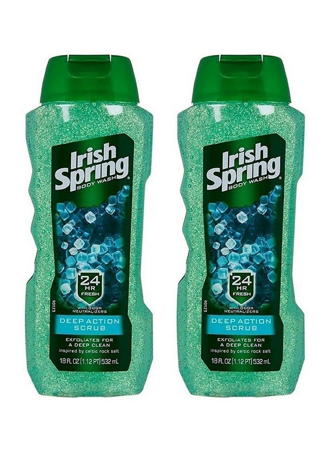 Irish Spring Body Wash Deep Action Scrub 18 Fl Oz (Pack Of 2)  - Image 1