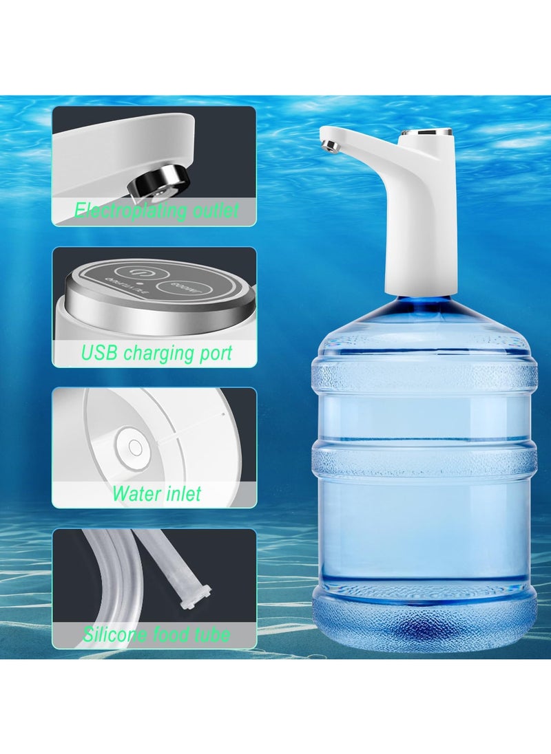 AUTOYSUR Universal Water Bottle Pump Automatic Drinking Water Pump Portable, Easy To Carry, USB Charging Bottle Pump, Suitable For Indoor And Outdoor Portable Drinking Fountains (White)  - Image 3