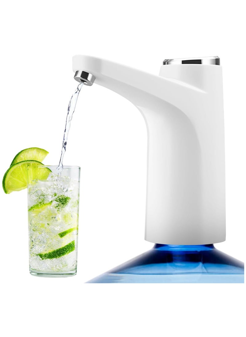 AUTOYSUR Universal Water Bottle Pump Automatic Drinking Water Pump Portable, Easy To Carry, USB Charging Bottle Pump, Suitable For Indoor And Outdoor Portable Drinking Fountains (White)  - Image 1