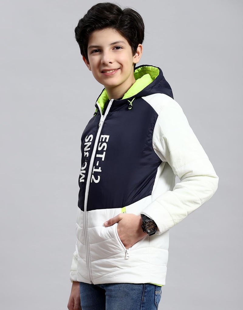 Monte Carlo Boys White Solid Full Sleeve Collared Neck Reversible Casual Jacket (523063176-1-26) - Image 3