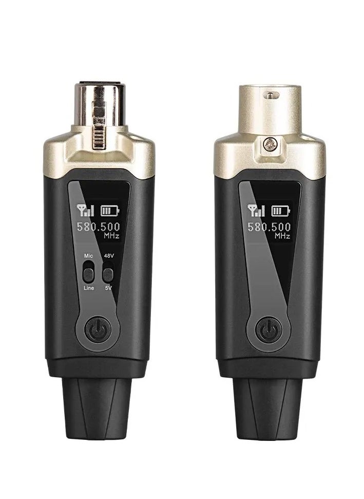 محول ميكروفون XLR لنظام الميكروفون اللاسلكي، إعداد جهاز إرسال UHF التلقائي للميكروفون الديناميكي المكثف