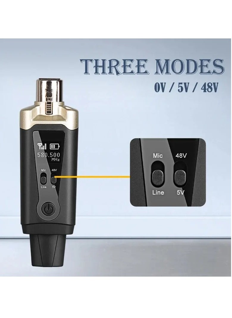 محول ميكروفون XLR لنظام الميكروفون اللاسلكي، إعداد جهاز إرسال UHF التلقائي للميكروفون الديناميكي المكثف