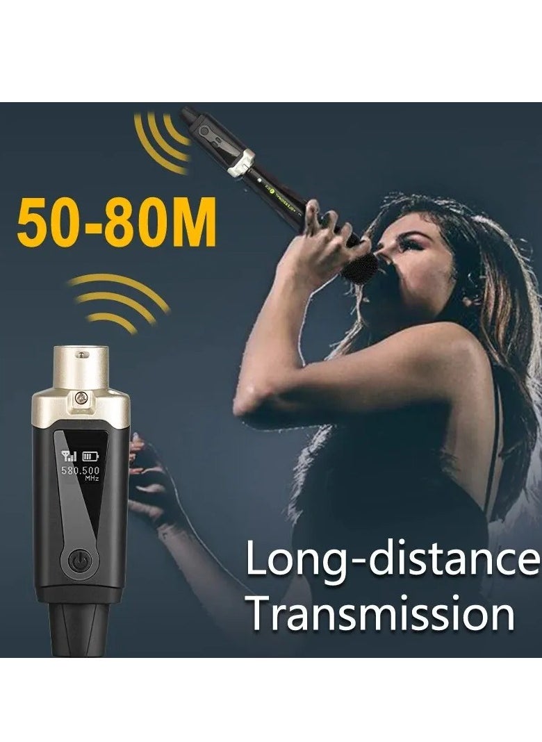 محول ميكروفون XLR لنظام الميكروفون اللاسلكي، إعداد جهاز إرسال UHF التلقائي للميكروفون الديناميكي المكثف