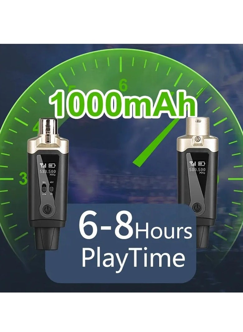 محول ميكروفون XLR لنظام الميكروفون اللاسلكي، إعداد جهاز إرسال UHF التلقائي للميكروفون الديناميكي المكثف
