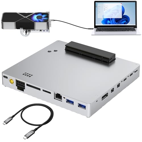 OwlTree مُستودع eGPU Thunderbolt PCIe 3.0 x16 24Gbps، كابل متوافق مع بطاقة الرسومات الخارجية NVIDIA AMD لأجهزة الكمبيوتر المحمولة التي تعمل بنظام Windows وأجهزة الألعاب، مزود بمنفذ Thunderbolt 3/4 USB 4، مدعوم من PD/DC/ATX - Image 1