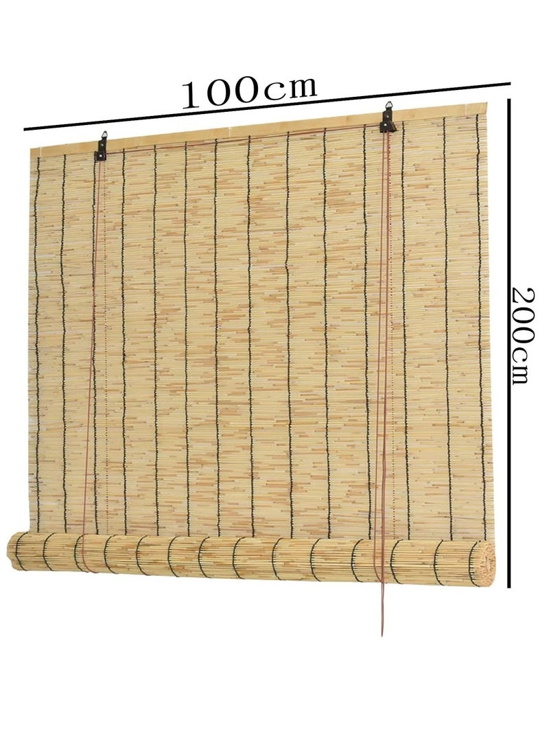 HOME TASTE Outdoor Light Filtering Bamboo Blinds And Natural Wood Shades - Window Shades, Curtains, And More For Indoor And Outdoor Elegance (100Cm 1-Pieces) - Image 2