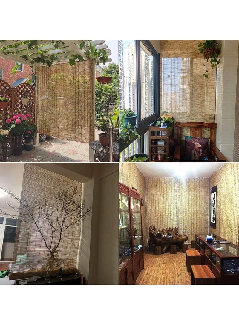 HOME TASTE Outdoor Light Filtering Bamboo Blinds And Natural Wood Shades - Window Shades, Curtains, And More For Indoor And Outdoor Elegance (100Cm 1-Pieces) - Image 3