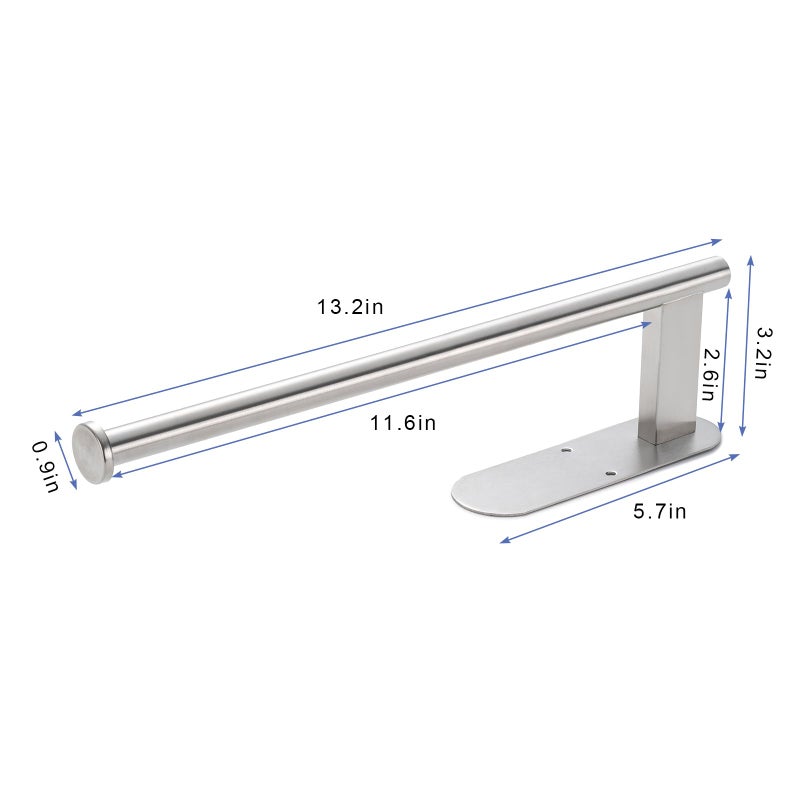 Honmein Paper Towel Holder  Upgrade Sus304 Stainless Steel Paper Towel Holder Under Cabinet  Bend-Resistant  Self-Adhesive Or Drill Mounting (Silver) - Image 3