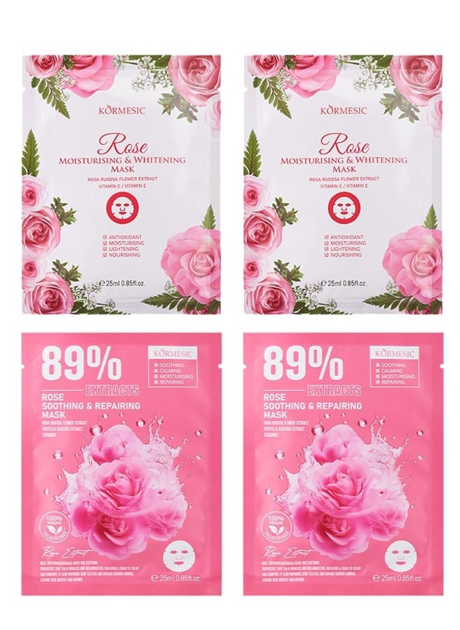 Kormesic 4Pcs Face Mask Set for Teenage Girls - Face Masks Beauty - Moisturizing, Hydrating, Nourishing, Deep Cleansing Pores, Anti-aging Skincare Sheet Masks Multipack  - Image 1