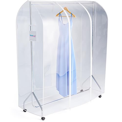 HANGERWORLD 5ft Clothes Garment Rack Cover for Open Closet Clear Showerproof COVER ONLY (60"x24"x65") - Image 1