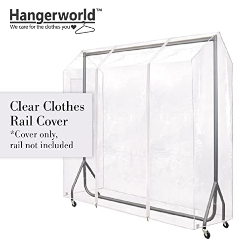 HANGERWORLD 5ft Clothes Garment Rack Cover for Open Closet Clear Showerproof COVER ONLY (60"x24"x65") - Image 2