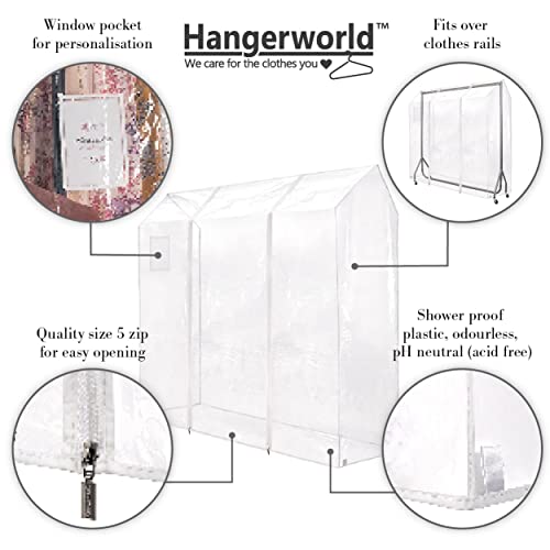 HANGERWORLD 5ft Clothes Garment Rack Cover for Open Closet Clear Showerproof COVER ONLY (60"x24"x65") - Image 3