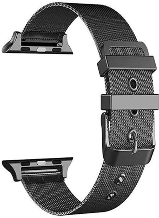 Generic - Compatible with Apple Watch Women and Men Stainless Steel Band Strap with Metal Clasp Compatible with iWatch Series 8 and 8 Ultra (Silver, 45mm / 49mm) - Image 1