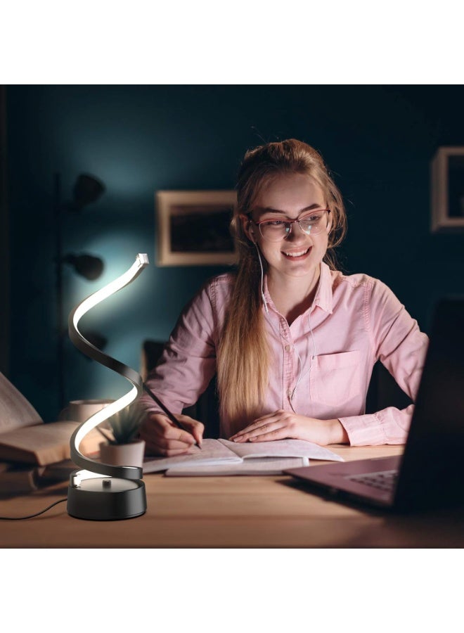 Bukela Spiral Table Lamp, Creative Atmosphere, Night Light, Tri Color Support, Infinite Dimming Table Lamp, Bedroom Dining Table Decoration Table Lamp - Image 3