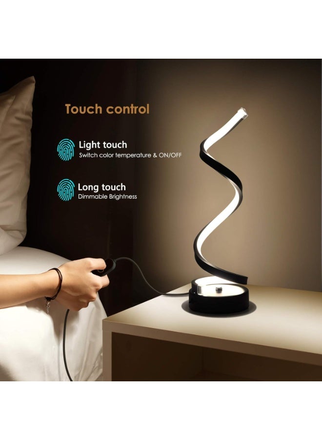 Bukela Spiral Table Lamp, Creative Atmosphere, Night Light, Tri Color Support, Infinite Dimming Table Lamp, Bedroom Dining Table Decoration Table Lamp - Image 2