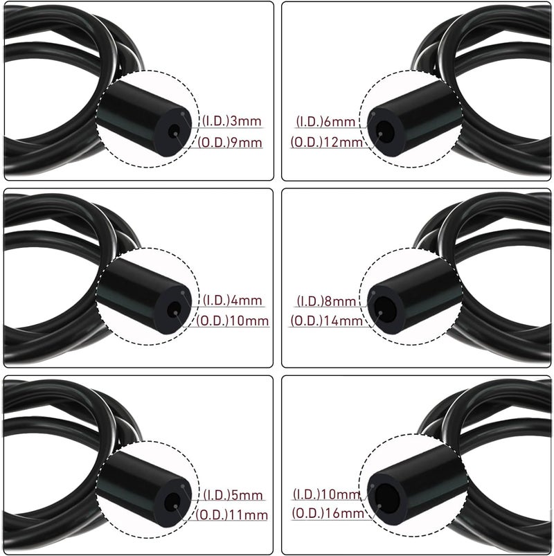 Generic MLMUPX Silicone Vacuum Hose Automotive,3mm 4mm 5mm 6mm 8mm 10mm Inner Diameter High Performance Vacuum Lines Kit,high Temp Silicone Tubing,black (3mm+4mm+5mm+6mm+8mm+10mm Inner Diameter, Black)  - Image 2