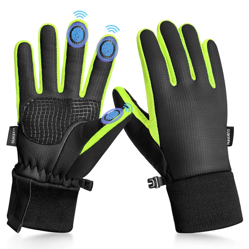 Sukeen Kids Winter Warm Gloves for Boys Girls Windproof PU Cold Weather Gloves Aged 4-14 Anti-Slip Gloves for Cycling Outdoor - Image 1