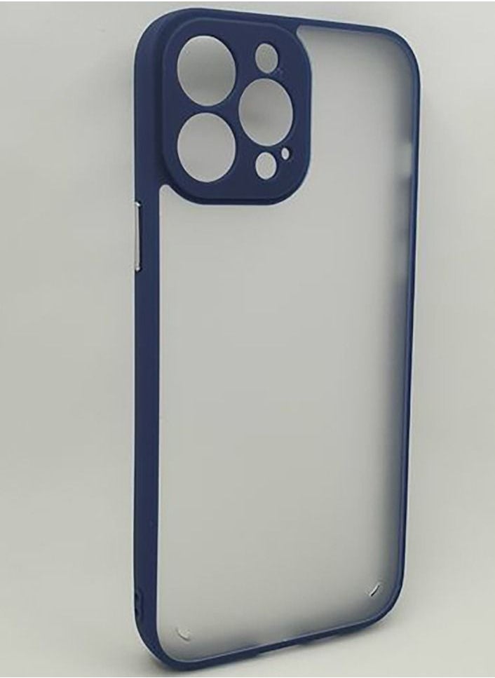 Generic - TPU Shockproof Case Semi Transperent Back & Silver Buttons For IPhone 13 Pro - Blue - Image 1