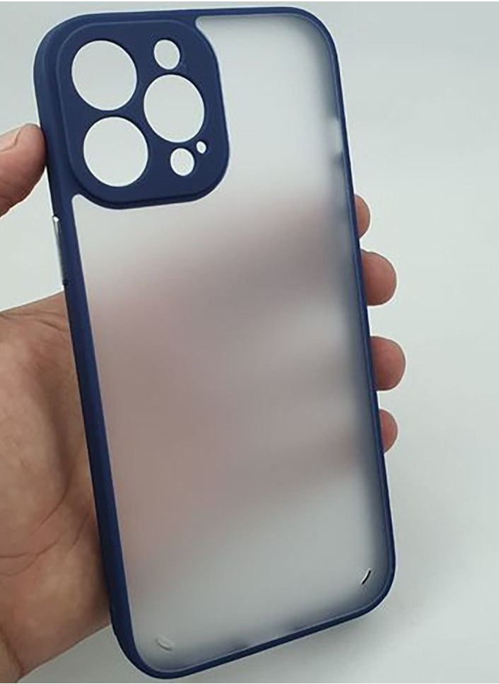 Generic - TPU Shockproof Case Semi Transperent Back & Silver Buttons For IPhone 13 Pro - Blue - Image 1