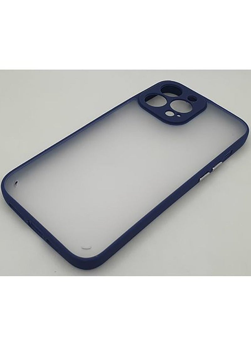 Generic - TPU Shockproof Case Semi Transperent Back & Silver Buttons For IPhone 13 Pro - Blue - Image 1