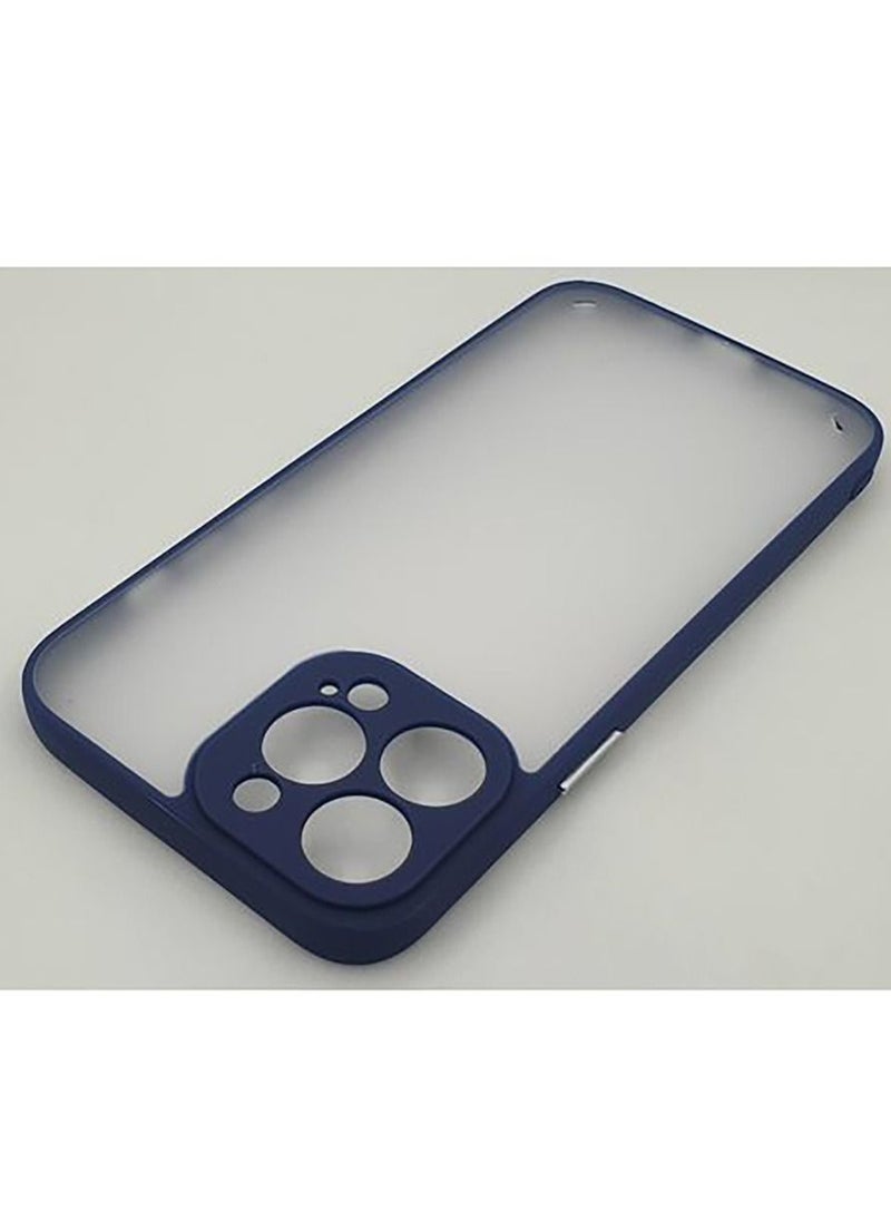 Generic - TPU Shockproof Case Semi Transperent Back & Silver Buttons For IPhone 13 Pro - Blue - Image 1