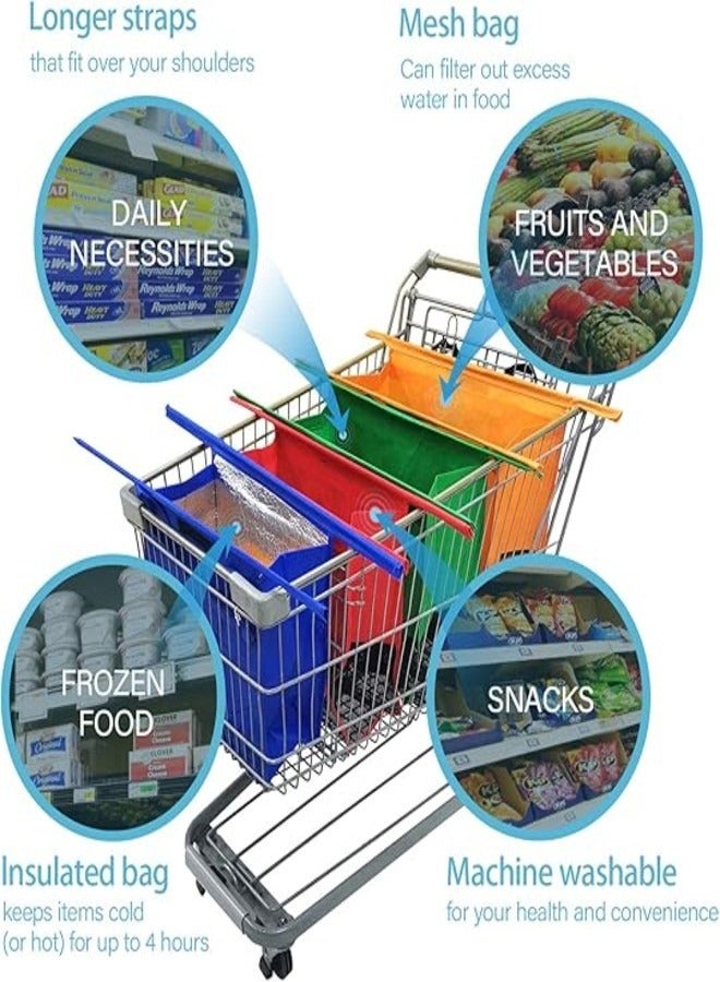 Marrkhor Trolley Bags-4 Pack Reusable Grocery Shopping Cart Bags - Image 3