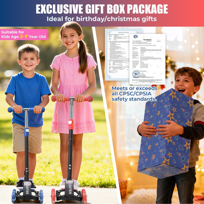 EUIJOIP Foldable Kids Scooter with Lean-to-Steer Technology, LED Light-Up Wheels, and Quick-Adjust Handlebar â€“ Ideal Outdoor Gift for Ages 3/4/5/6/7 - Image 2