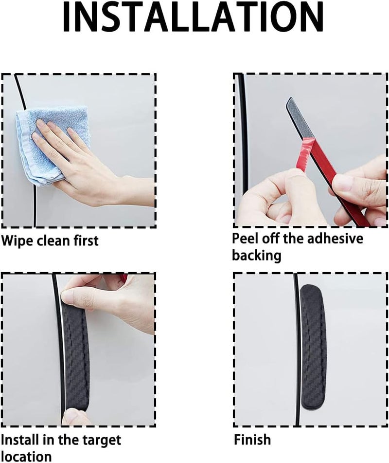 SIPL Car Door Edge Guard Protector – Durable, Shock-Absorbent Door Edge Protector |Heavy Duty Rubber Car Door Guard|Universal Door Accessories for Protection – Compatible with All Cars (Set of 4) - Image 2