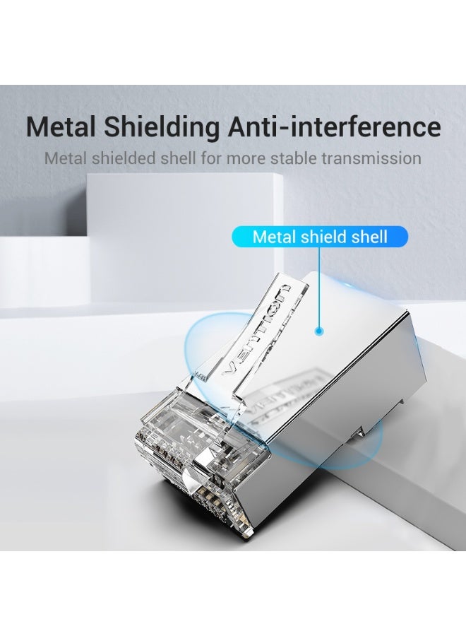 VENTION Cat.5E FTP RJ45 Modular Plug Transparent 10 Pack Model - Image 3