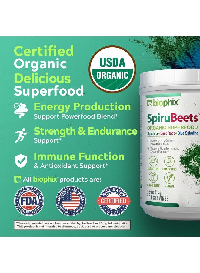 biophix Organic SpiruBeets 2.2 lbs Sprirulina - Beet Root - Protein-Rich Nutrient-Dense Superfood Powder - Rich in Nitric Oxide - Image 4