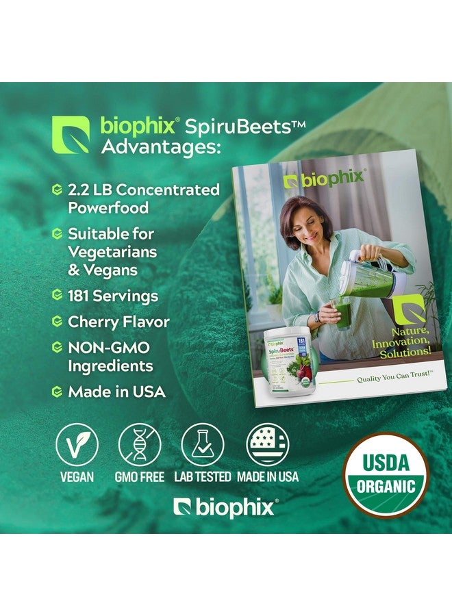 biophix Organic SpiruBeets 2.2 lbs Sprirulina - Beet Root - Protein-Rich Nutrient-Dense Superfood Powder - Rich in Nitric Oxide - Image 2