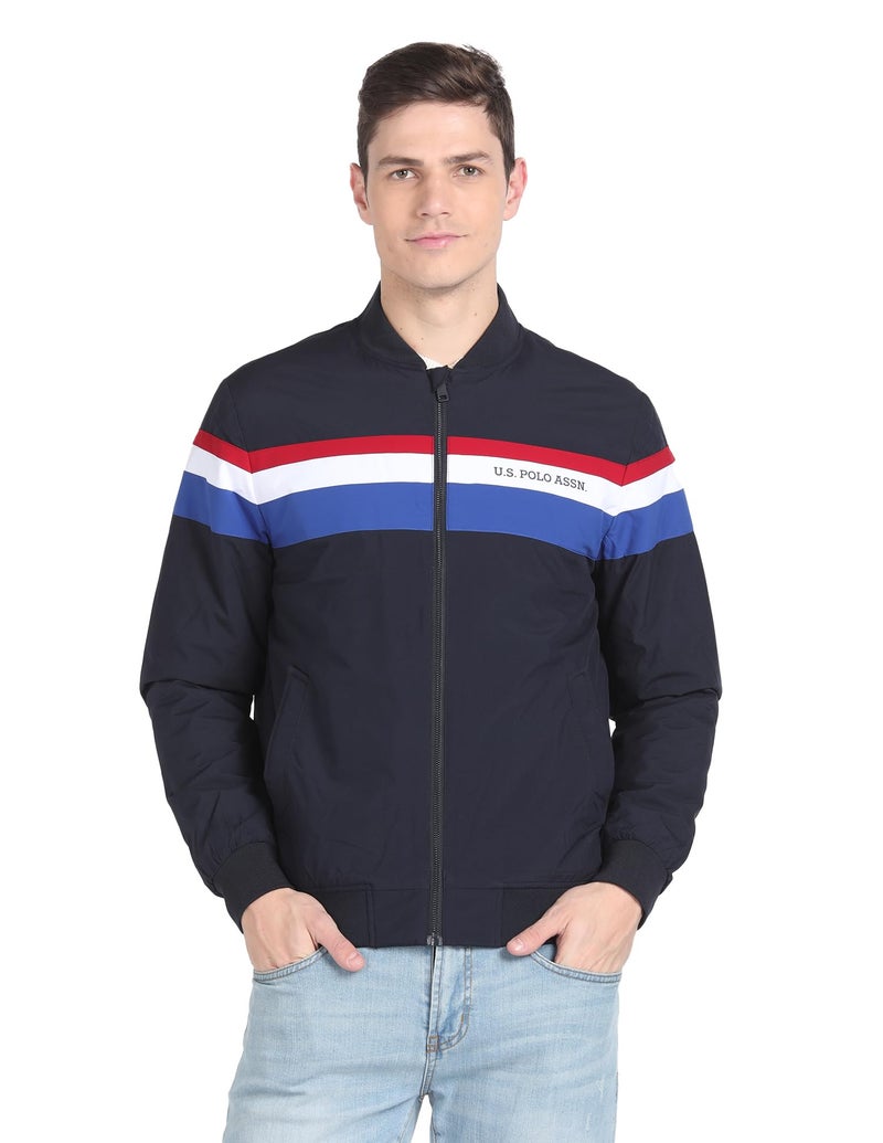 U.S. Polo Assn. Horizontal Stripe Bomber Jacket - Image 1