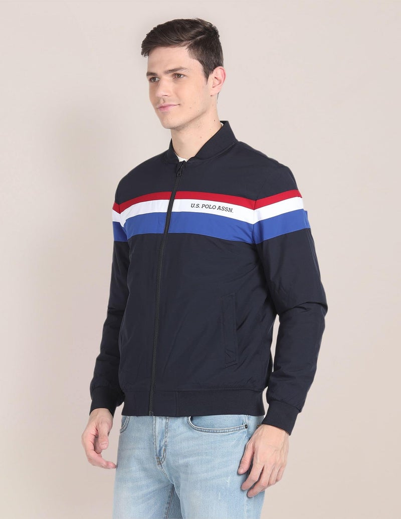 U.S. Polo Assn. Horizontal Stripe Bomber Jacket - Image 5