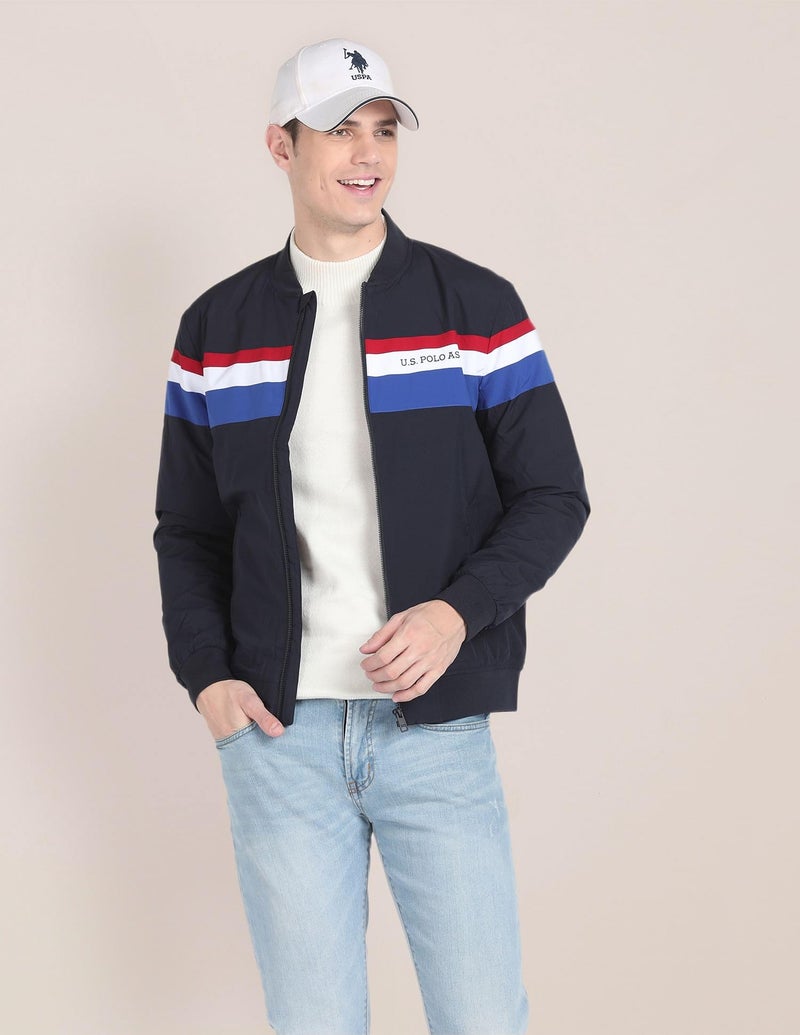 U.S. Polo Assn. Horizontal Stripe Bomber Jacket - Image 2
