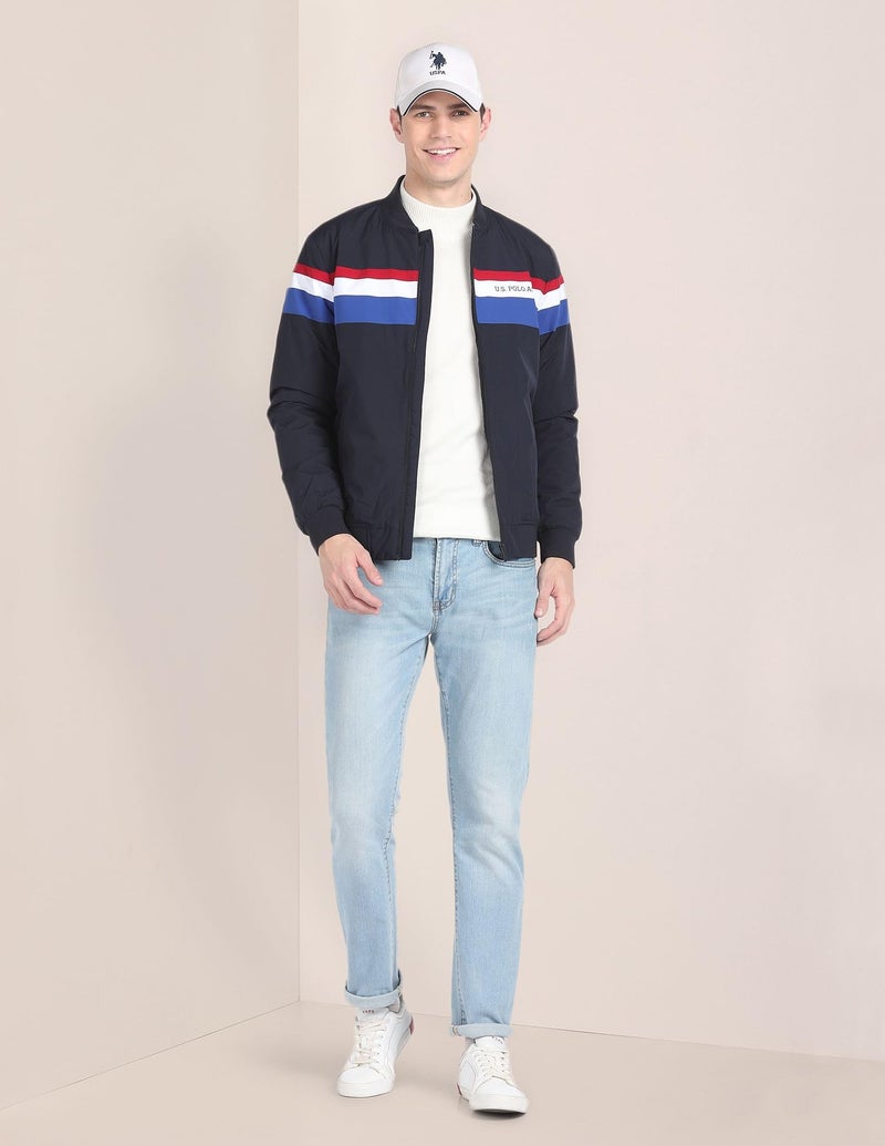 U.S. Polo Assn. Horizontal Stripe Bomber Jacket - Image 4