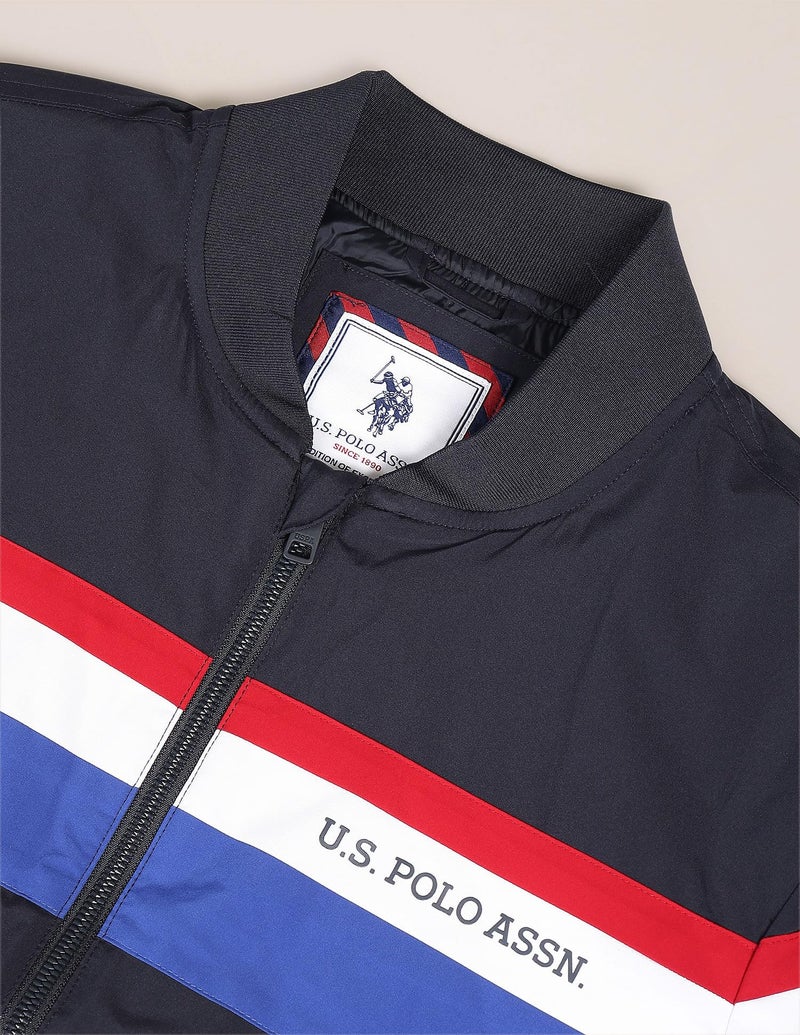 U.S. Polo Assn. Horizontal Stripe Bomber Jacket - Image 3
