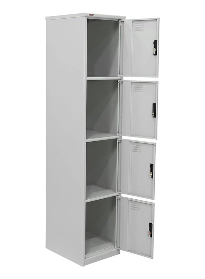 RIGID خزانة فولاذية منحنية بأربعة أبواب باللون الرمادي 180x38x46.5 سم  - Image 4