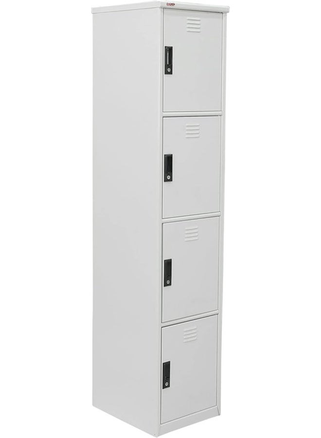 RIGID خزانة فولاذية منحنية بأربعة أبواب باللون الرمادي 180x38x46.5 سم  - Image 3