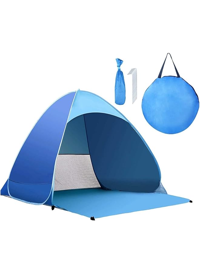 ECVV Beach Tent Compact And Portable Dome Camping Tent With Uv Protection Automatic Pop Up Design For Beach Sturdy Construction Ideal For Outdoor Sun Exposure Accommodates Strand Activities - Image 1
