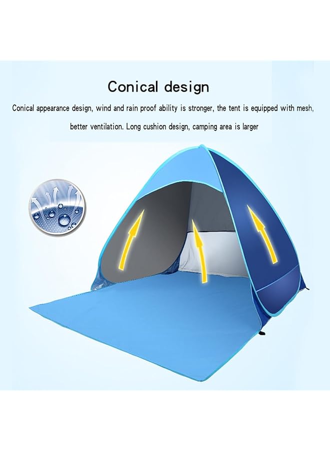 ECVV Beach Tent Compact And Portable Dome Camping Tent With Uv Protection Automatic Pop Up Design For Beach Sturdy Construction Ideal For Outdoor Sun Exposure Accommodates Strand Activities - Image 3